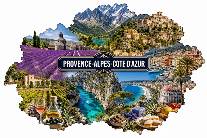 Illustration de la région Provence-Alpes-Côte d'Azur
